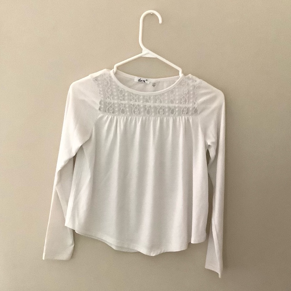 girls white w/ lace detailing dex top